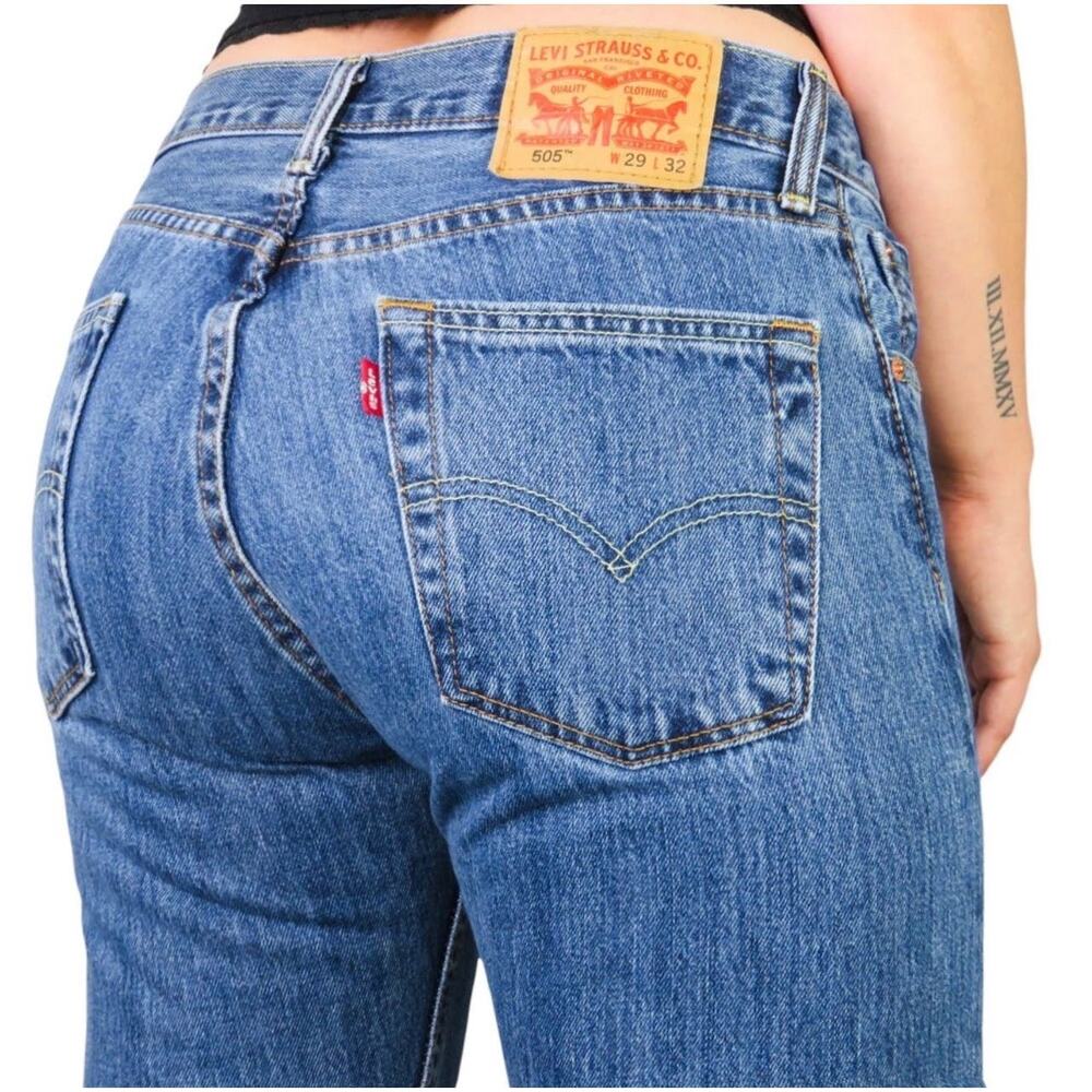 Vintage Levi's 505 High Rise Straight Leg High Waist Jeans Retro W29 L32
